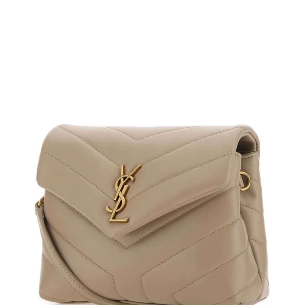 Yves Saint Laurent Taupe Quilted Crossbody Bag